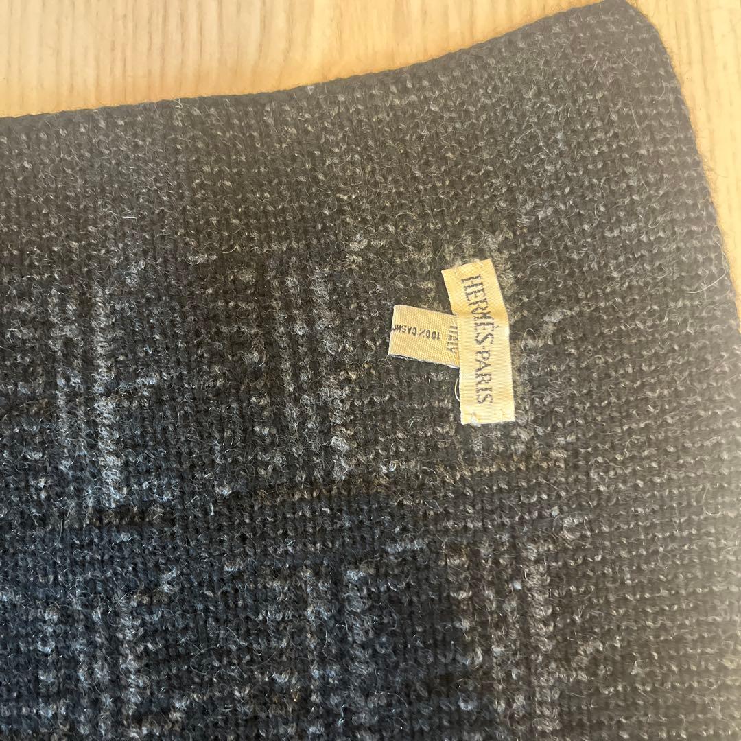 HERMES PARIS Hロゴパターン マフラー