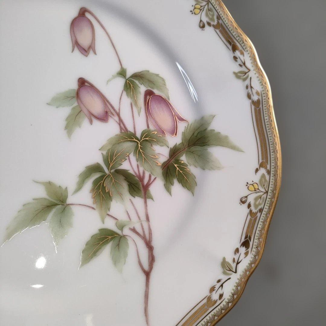 A1358-3/ノリタケ ガラコンテッサ/金彩色絵花草文絵替プレート6客/菓子皿