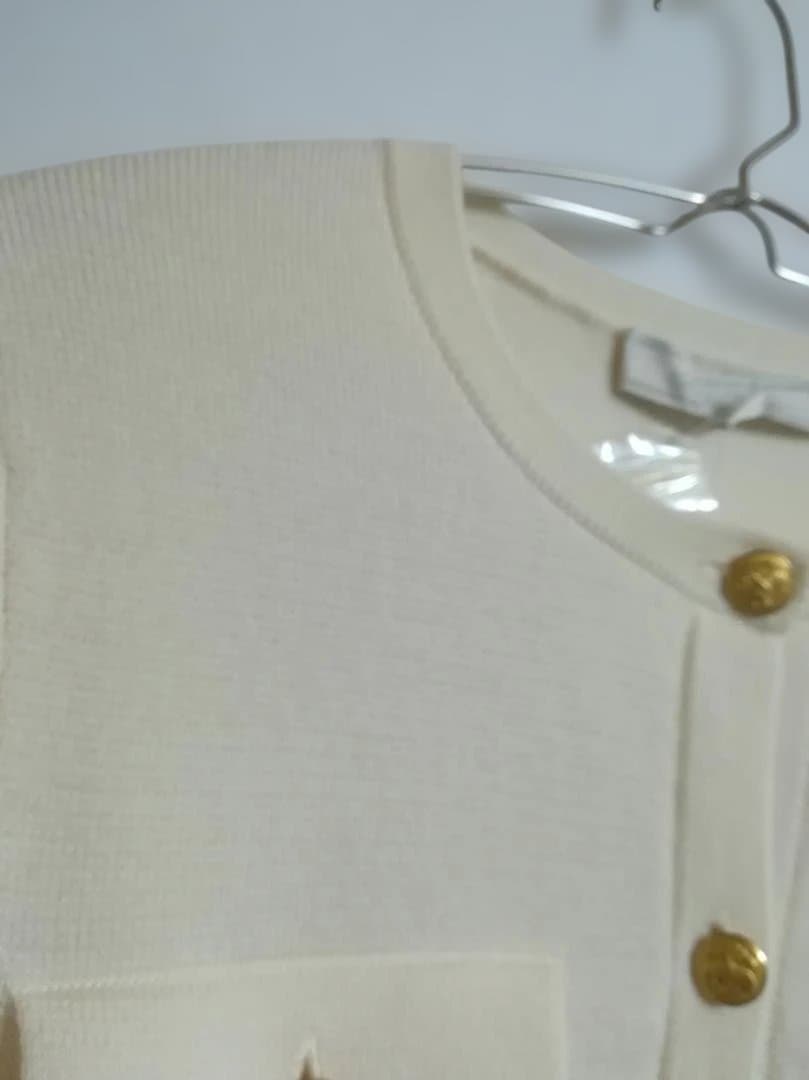 新品 BROOKS BROTHERS ゴールドボタン ノーカラーニットジャケット