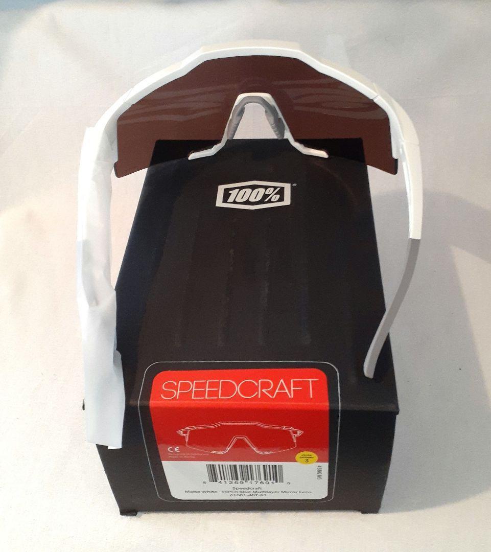 100％ Speedcraft ホワイト ブルー ワンハンドレッド サングラス
