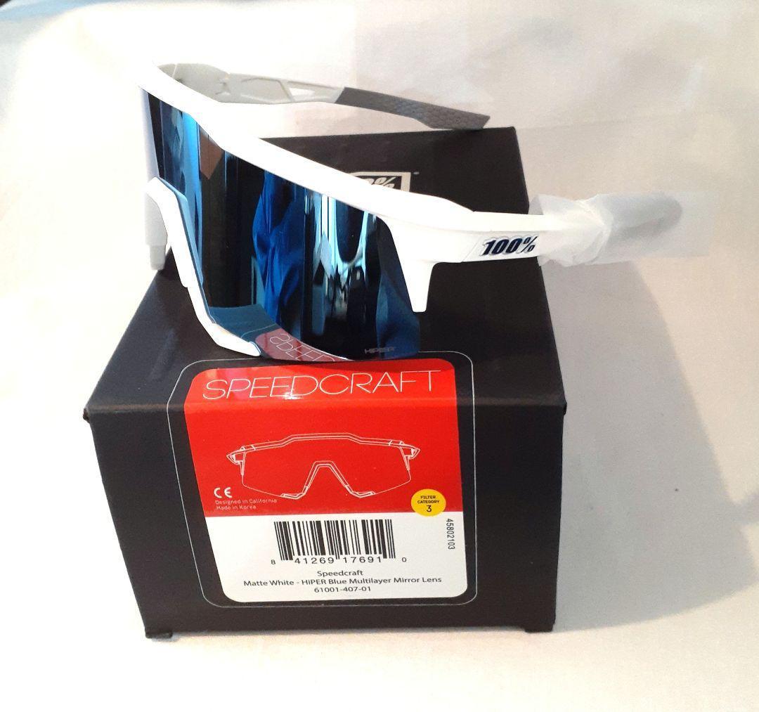 100％ Speedcraft ホワイト ブルー ワンハンドレッド サングラス
