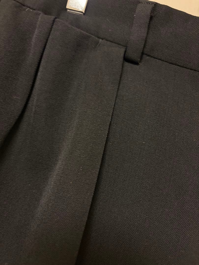 80s ラルフローレン ウールギャバジン 2タック トラウザーズ 黒 34