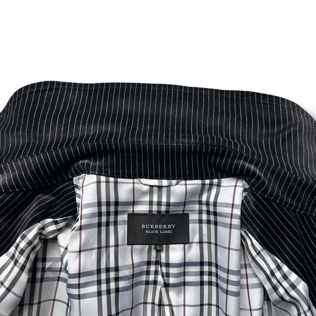 美品 バーバリーブラックレーベル マリンコート ベロア ストライプ ホースロゴ