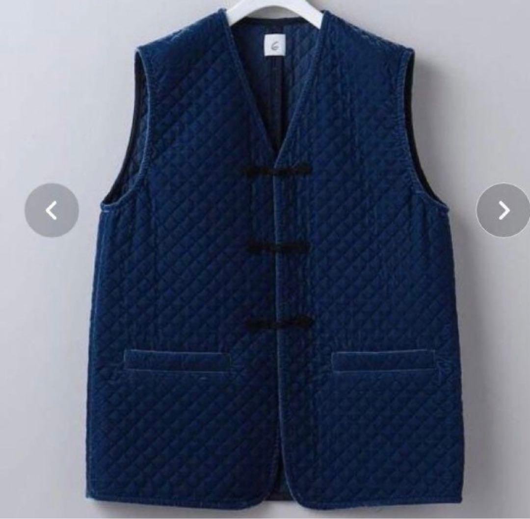 希少 ROKU 6 チャイナベスト ジレキルティングジャケット