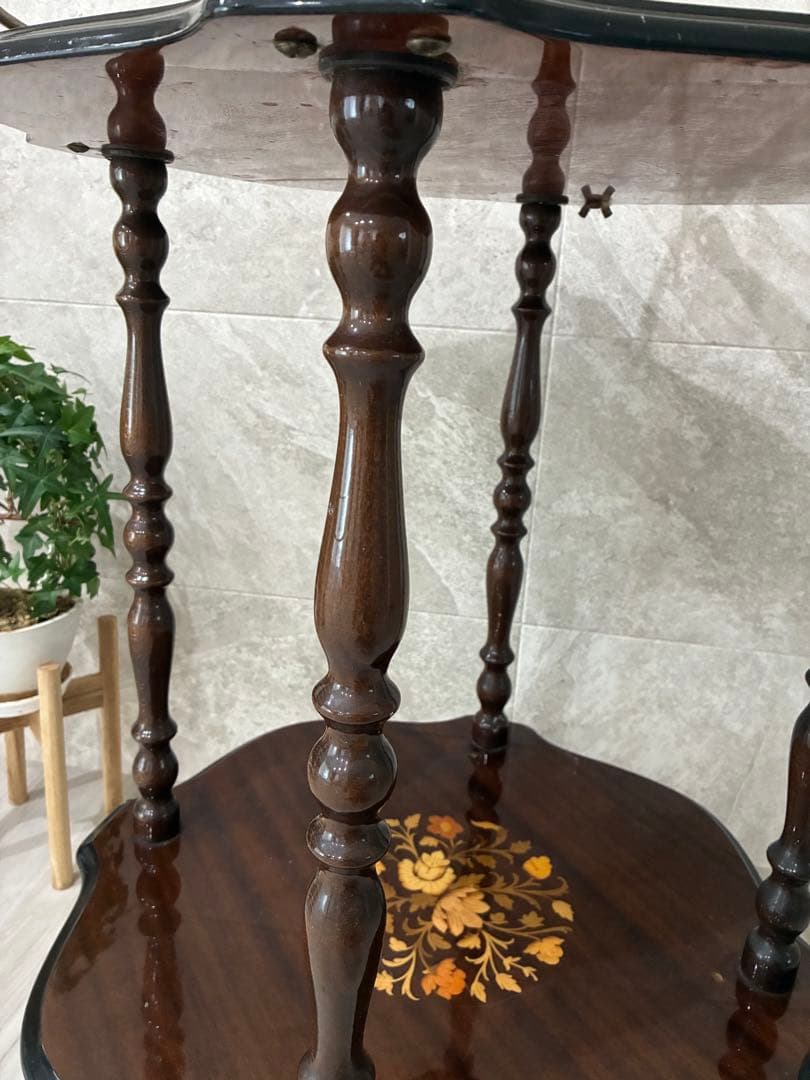 イタリア製　ワゴン　サイドテーブル　アンティーク家具　花代　ワイン置き