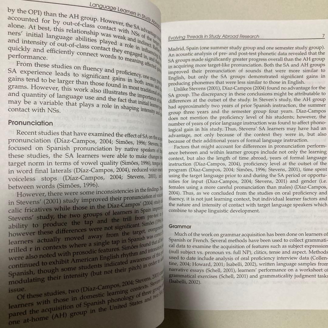 Language Learners in Study Abroad 洋書　英語