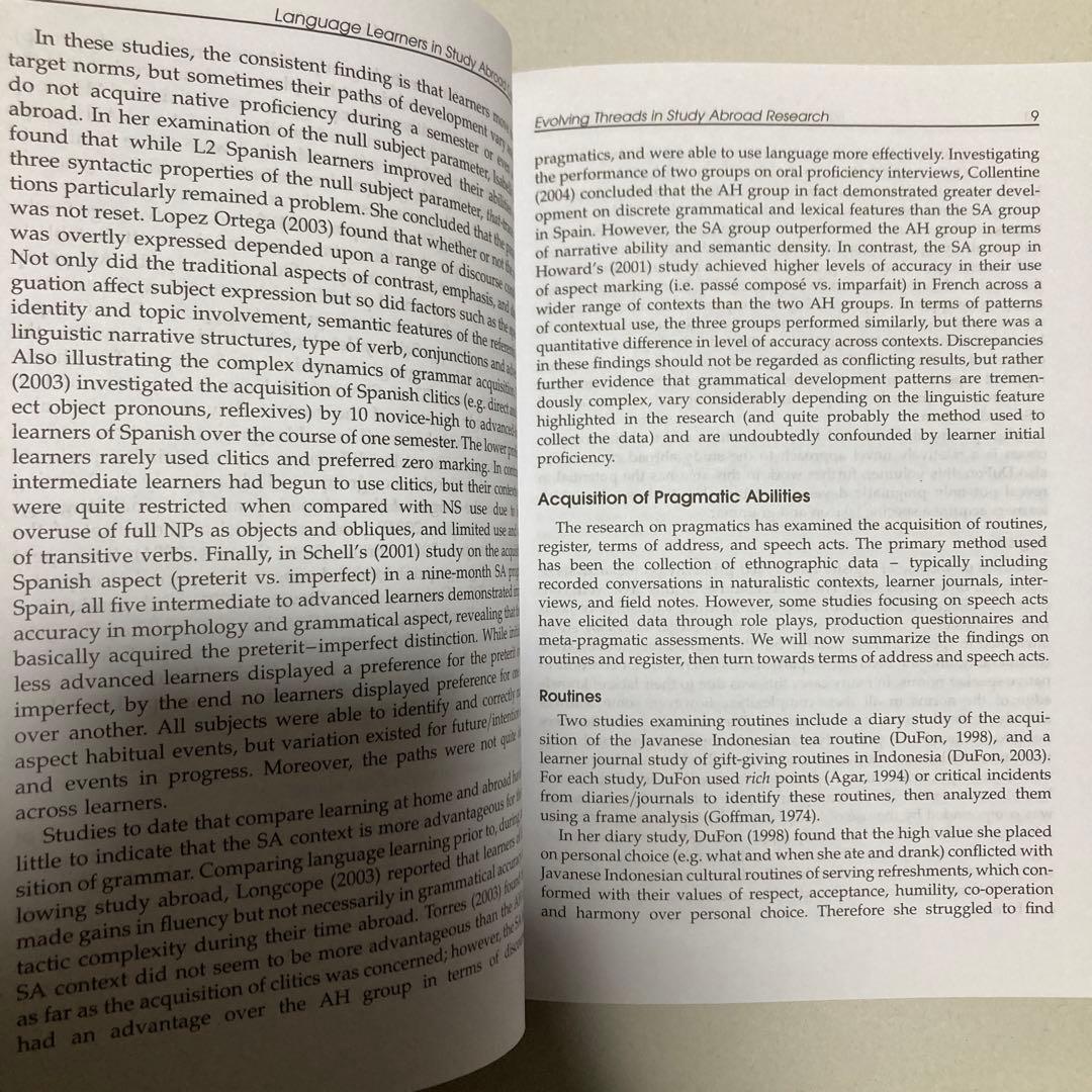 Language Learners in Study Abroad 洋書　英語