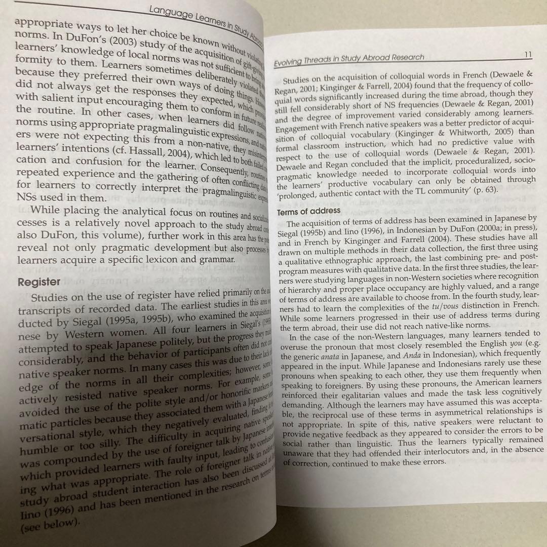 Language Learners in Study Abroad 洋書　英語