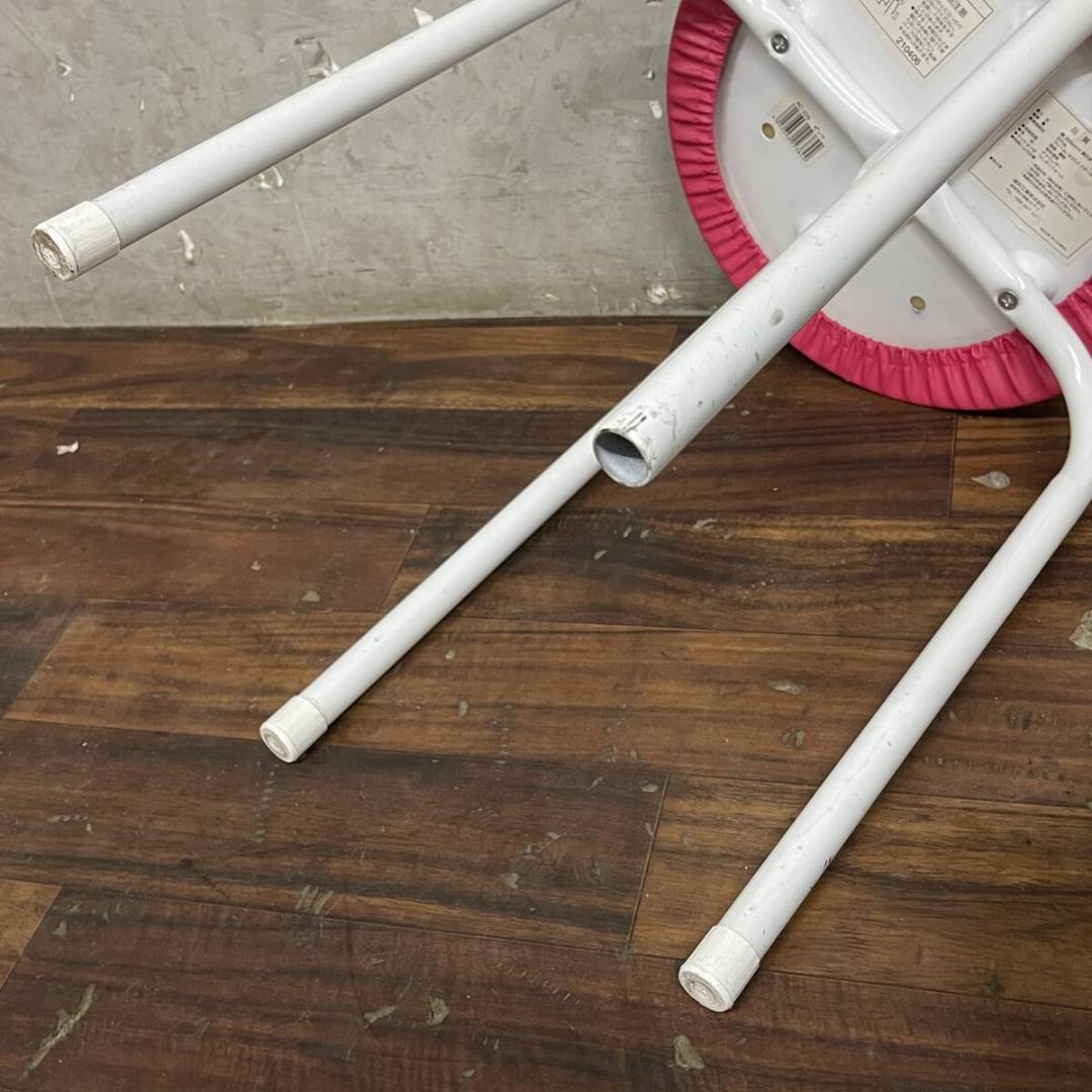 藤沢工業 丸椅子 スツール AC-225 ピンク 10脚 PVCレザー