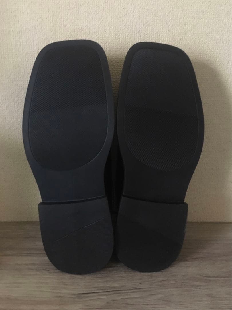 shoowtime ジップデザインスクエアトゥホールシューズ