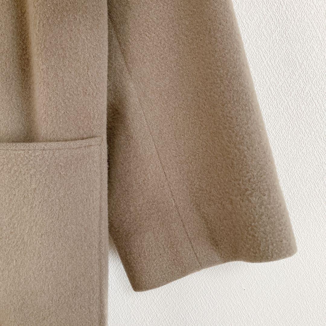 nest Robe　ウールモッサーコート　ゆったり　ロング　F　モカベージュ