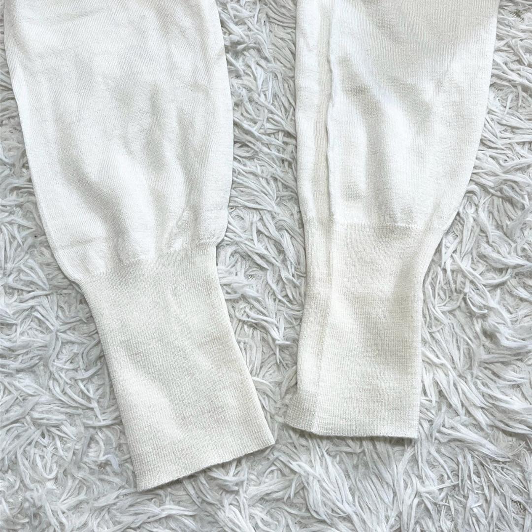 MARK&LONA ホワイト Vネック セーター カシミヤ カシミア100% M