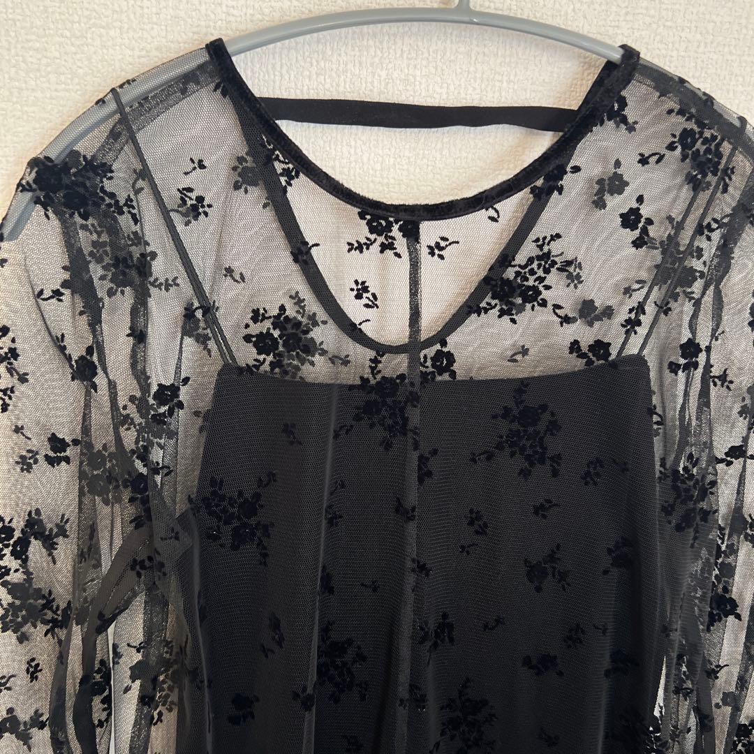 kaene フロッキーベロア2wayドレス 36