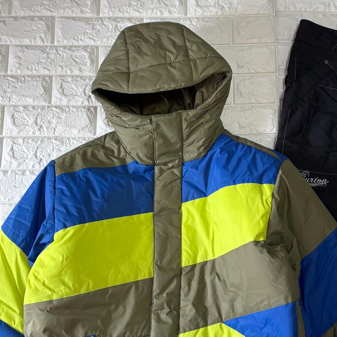 BURTON バートン スノーボードウェア メンズ 上下セット ネオンカラーM