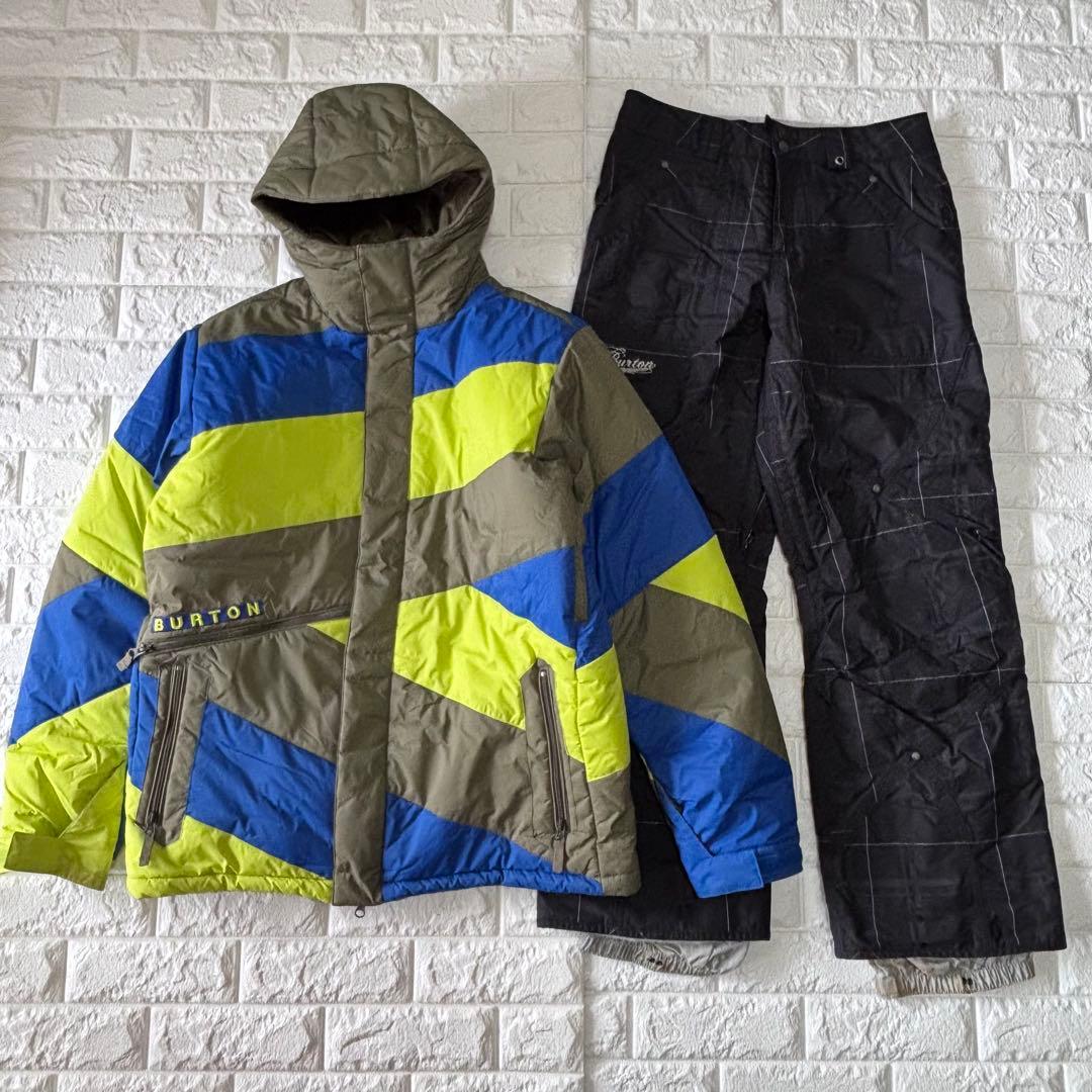 BURTON バートン スノーボードウェア メンズ 上下セット ネオンカラーM