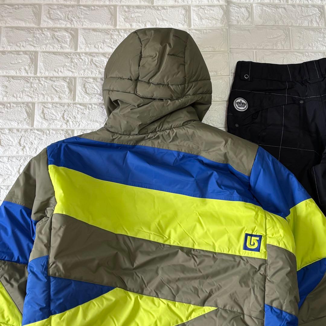 BURTON バートン スノーボードウェア メンズ 上下セット ネオンカラーM
