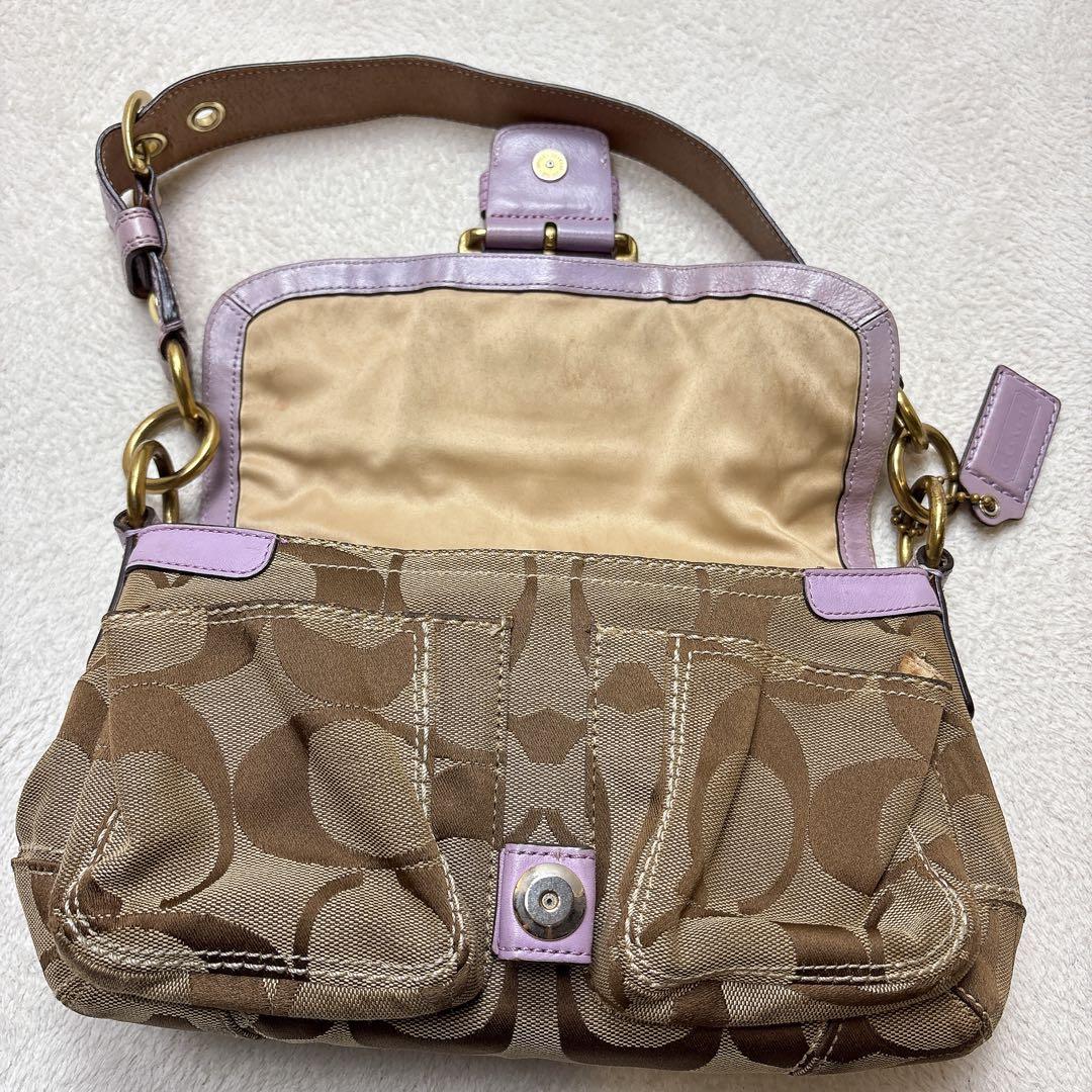 【希少✨】コーチ ソーホー ハンドバッグ パープル アクセサリーポーチ