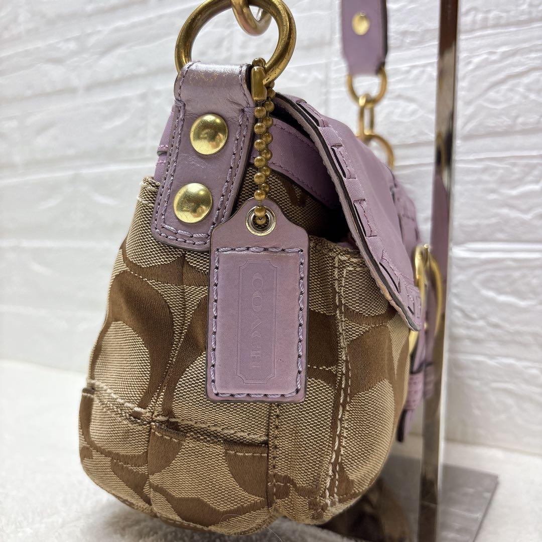 【希少✨】コーチ ソーホー ハンドバッグ パープル アクセサリーポーチ