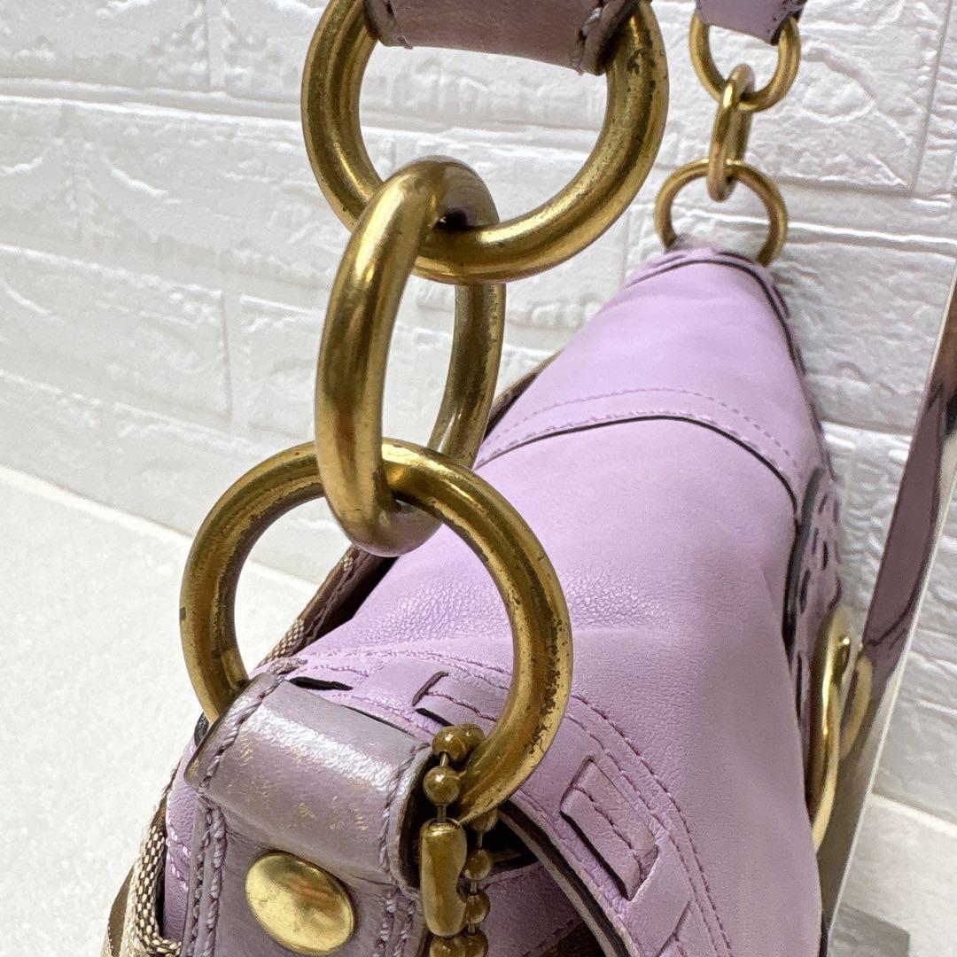 【希少✨】コーチ ソーホー ハンドバッグ パープル アクセサリーポーチ