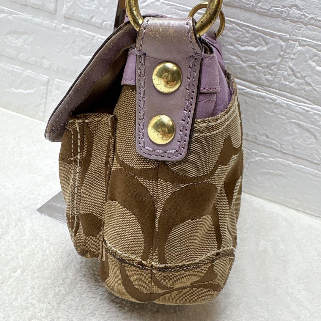 【希少✨】コーチ ソーホー ハンドバッグ パープル アクセサリーポーチ