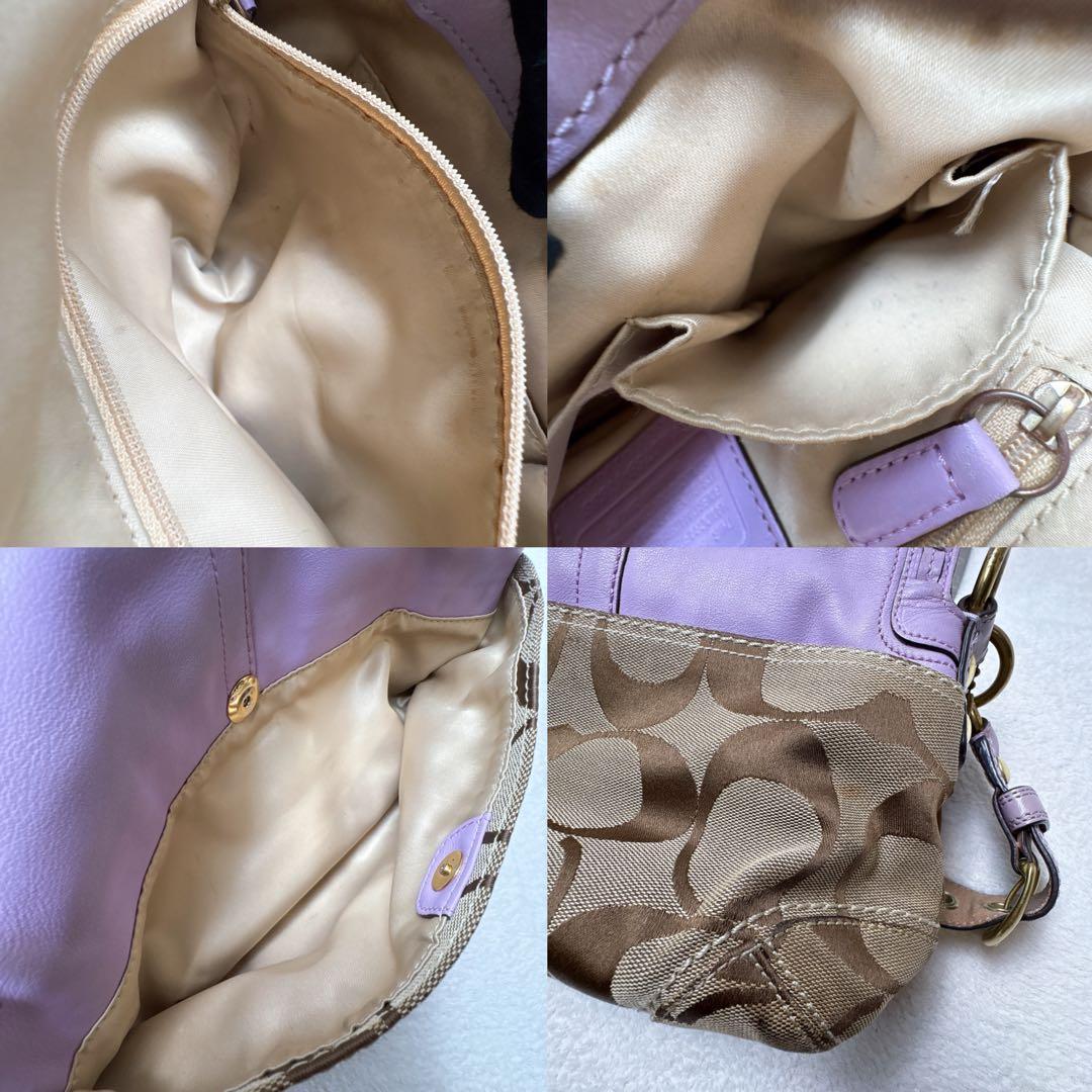 【希少✨】コーチ ソーホー ハンドバッグ パープル アクセサリーポーチ