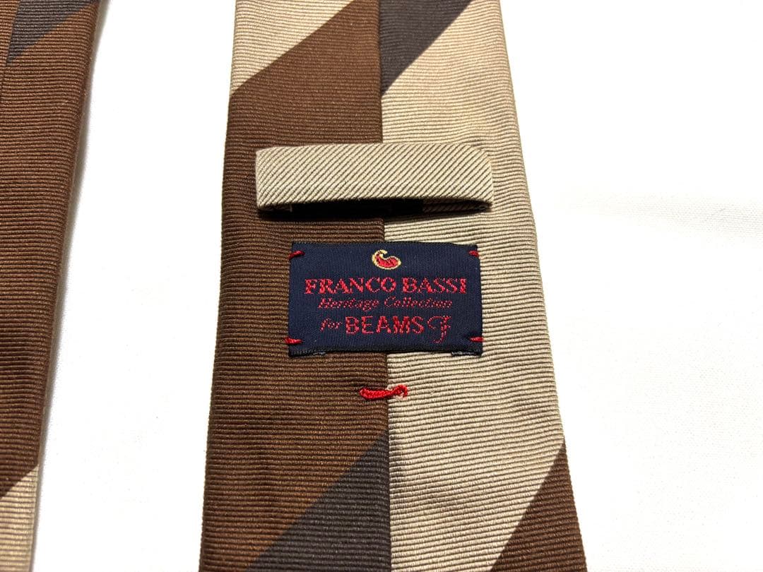 【美品】FRANCO BASSI × BEAMS F レジメンタル ネクタイ