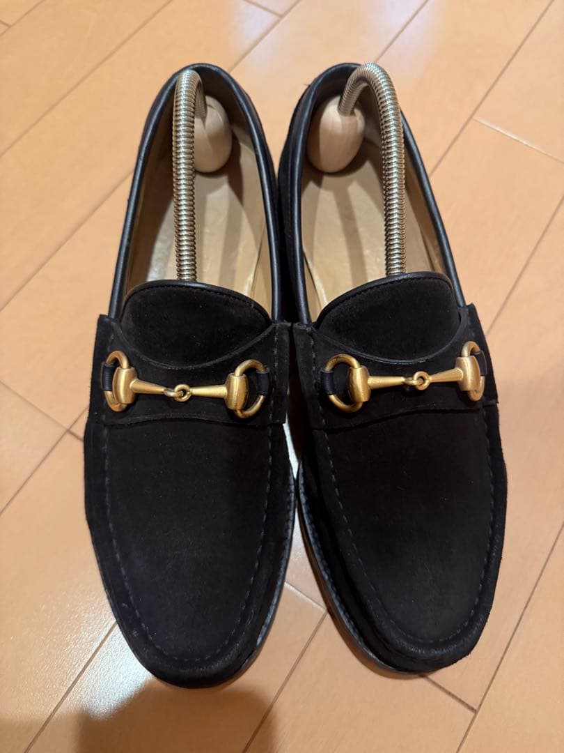 GUCCI ビブラムソール　ホースビット　スエード　ローファー　黒　イタリア製