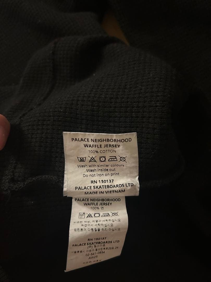 トップス PALACE NEIGHBORHOOD WAFFLE JERSEY BLACK