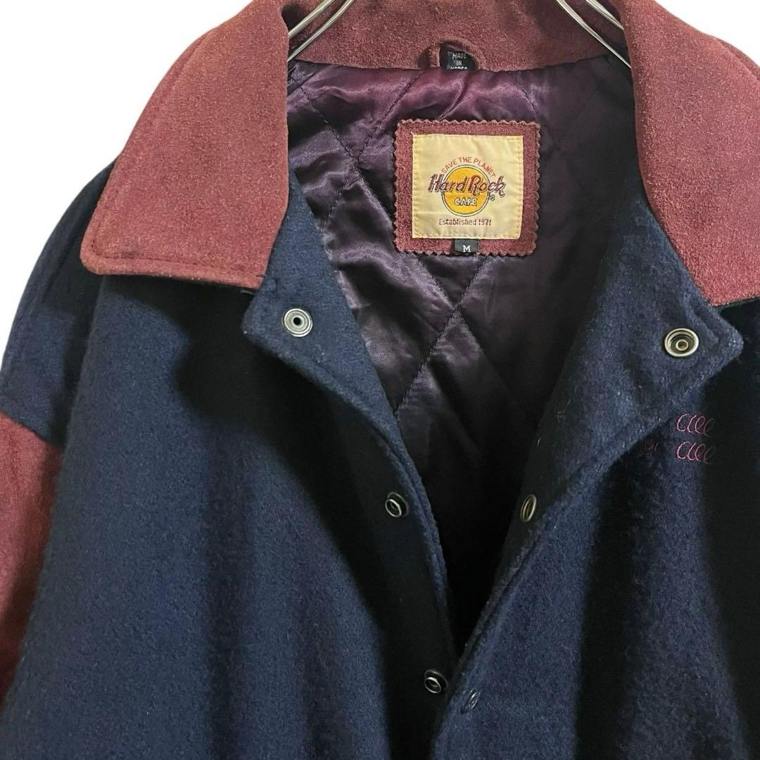 Hard Rock CAFE ハードロックカフェ スタジャン レザー ウール