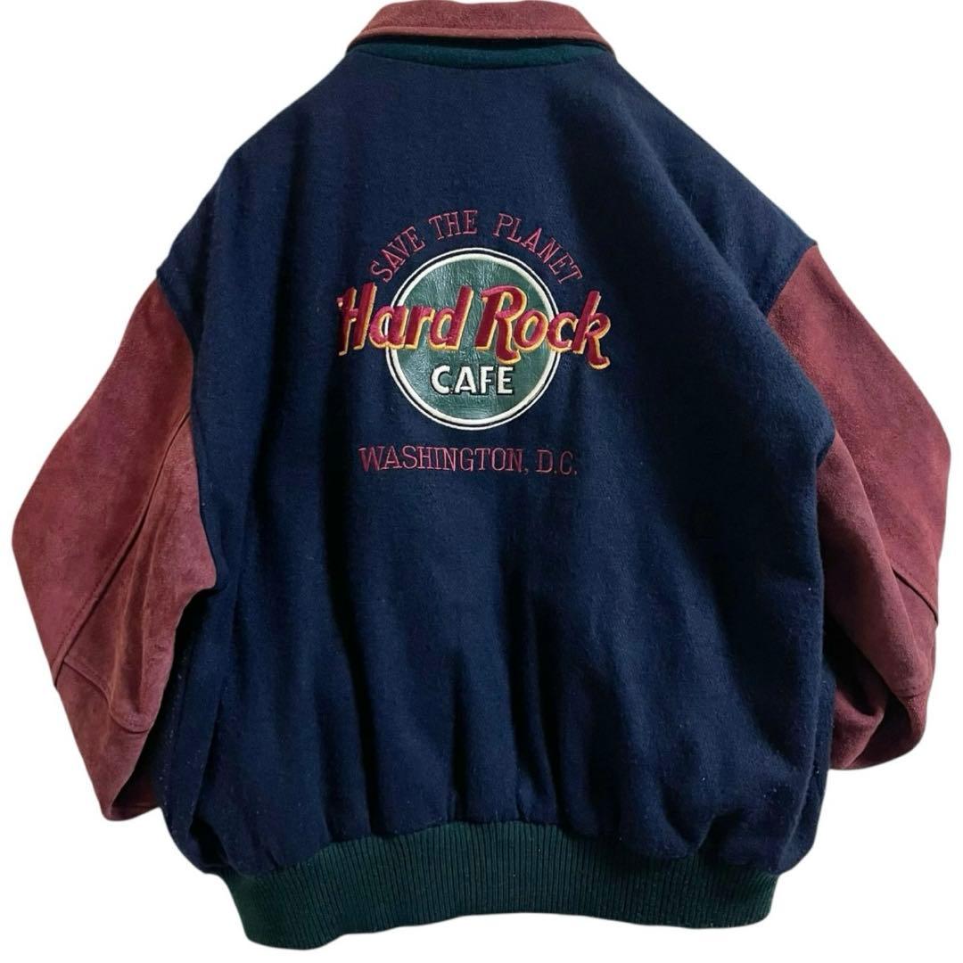 Hard Rock CAFE ハードロックカフェ スタジャン レザー ウール