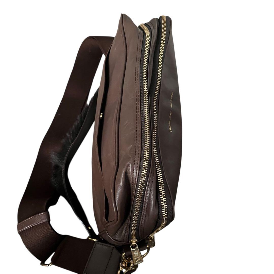 ADMJ エーディーエムジェー 2WAY レザーバッグ ダークブラウン