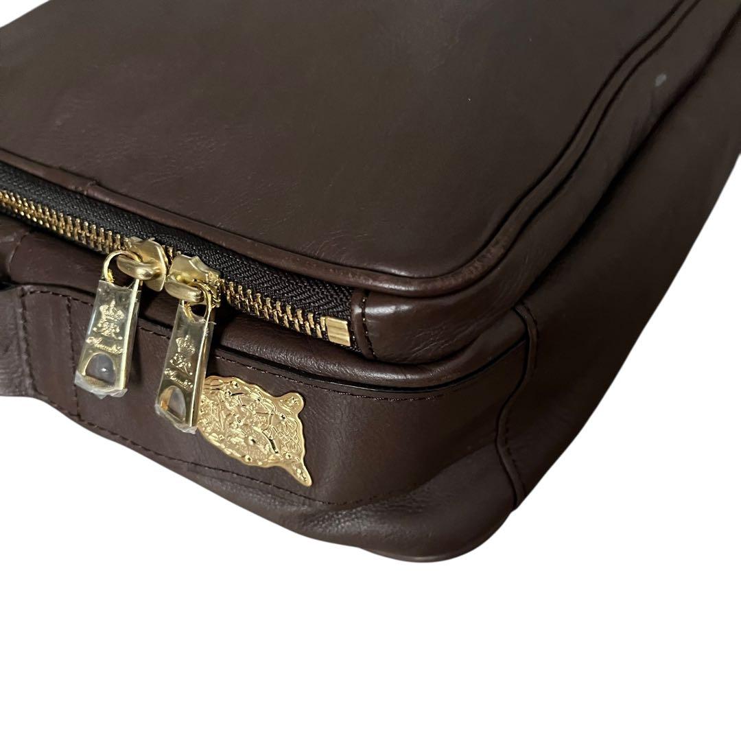 ADMJ エーディーエムジェー 2WAY レザーバッグ ダークブラウン