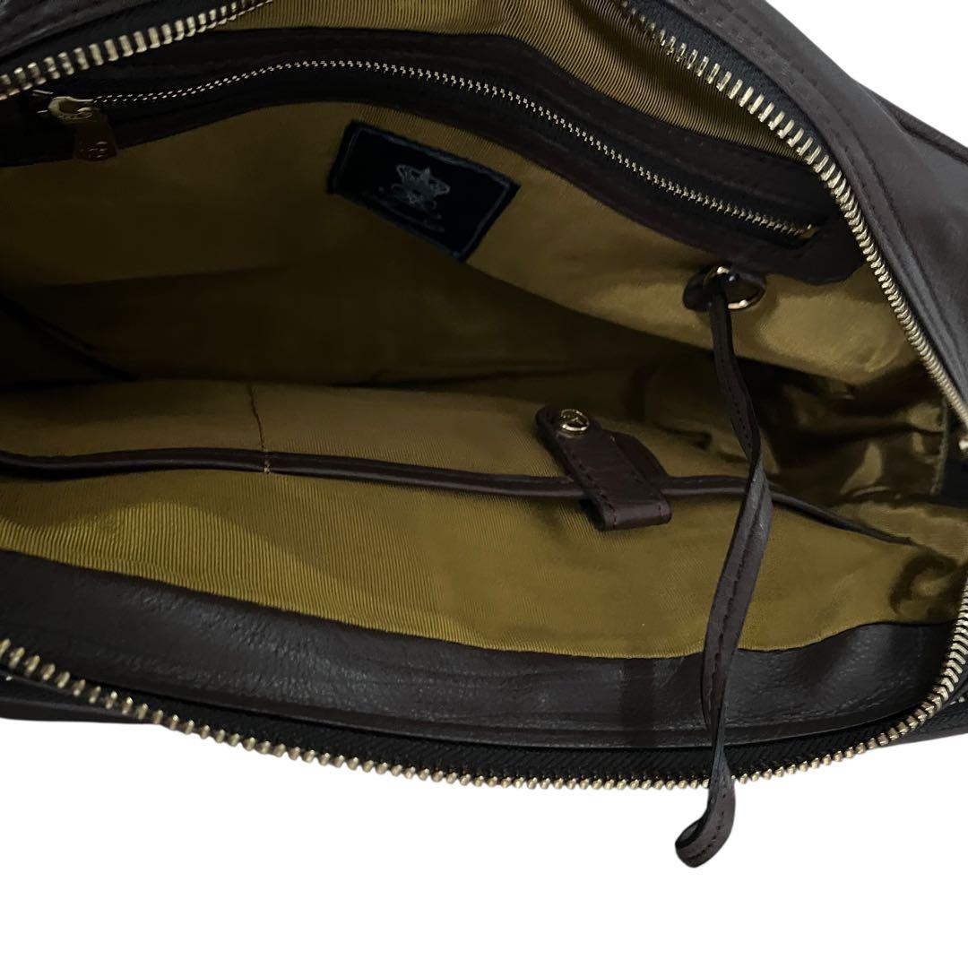 ADMJ エーディーエムジェー 2WAY レザーバッグ ダークブラウン