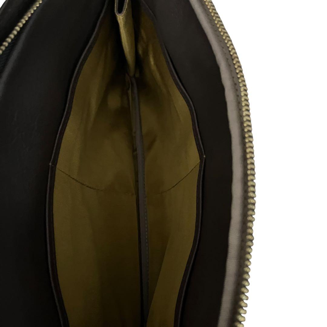 ADMJ エーディーエムジェー 2WAY レザーバッグ ダークブラウン