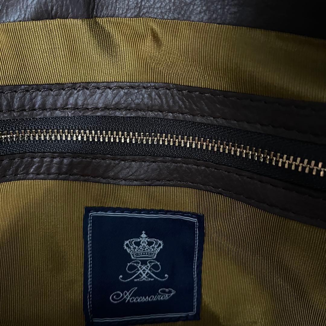 ADMJ エーディーエムジェー 2WAY レザーバッグ ダークブラウン