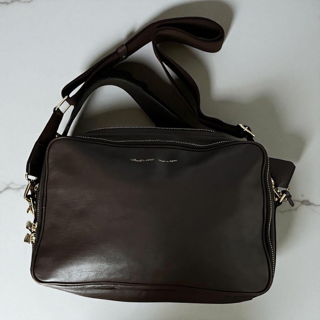 ADMJ エーディーエムジェー 2WAY レザーバッグ ダークブラウン