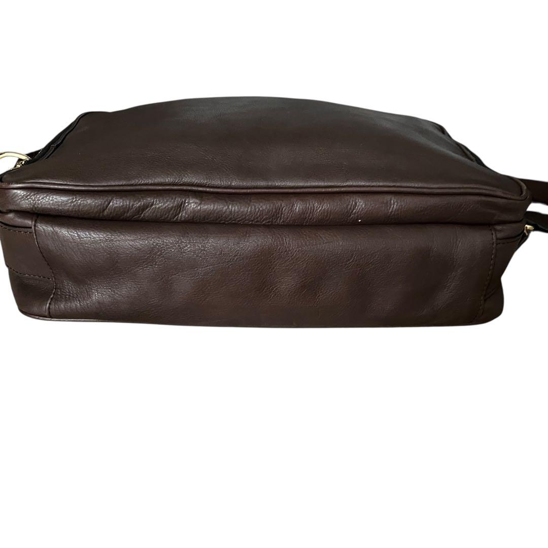 ADMJ エーディーエムジェー 2WAY レザーバッグ ダークブラウン