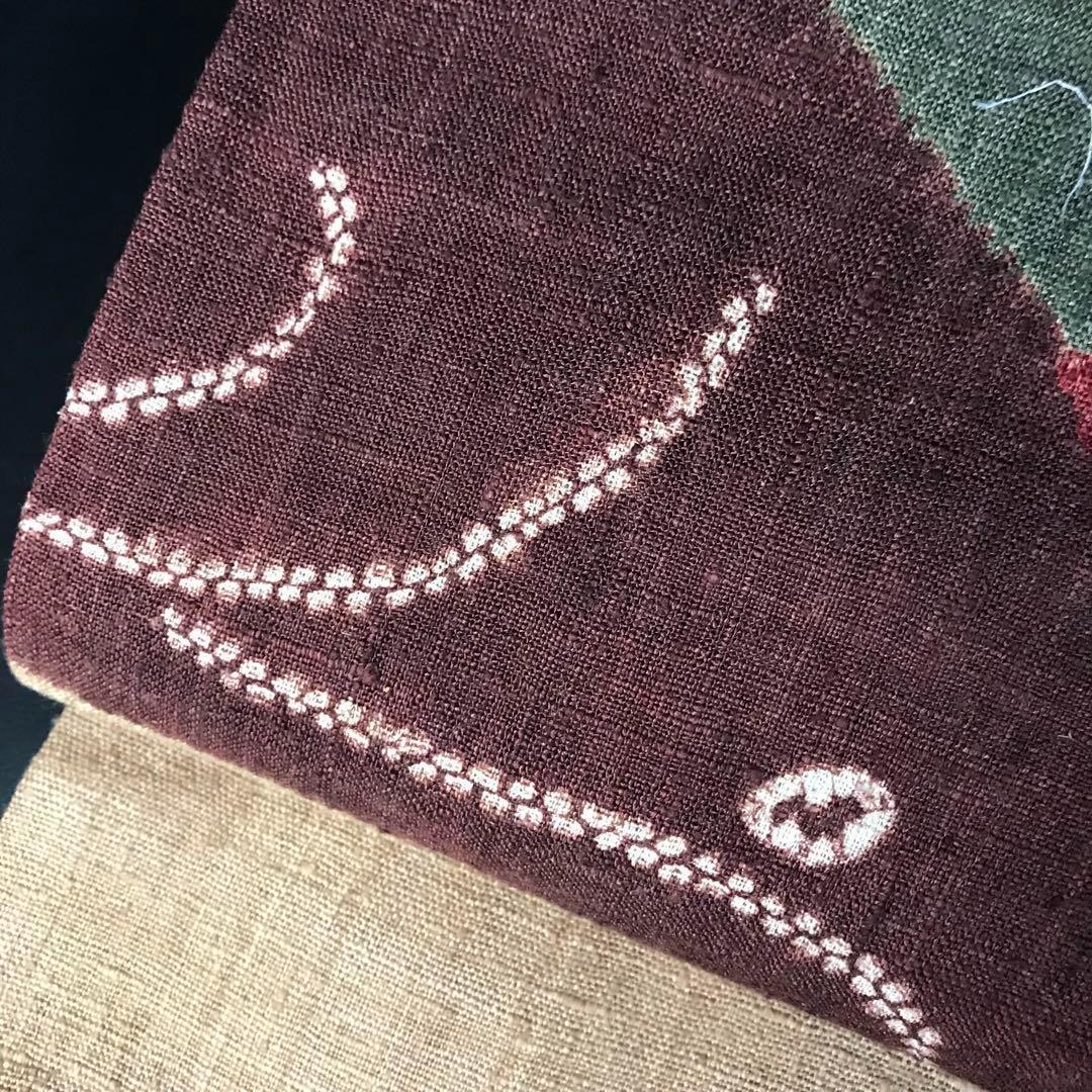 ZF-858 袋帯 洒落帯 紬 上質 正絹 太鼓柄 高級 逸品