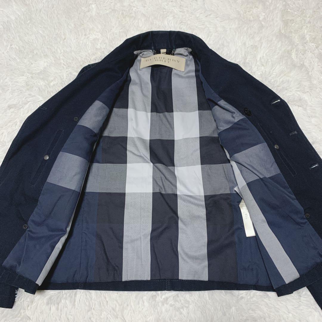 【美品】BURBERRY バーバリー Pコート メガチェック ネイビー XL