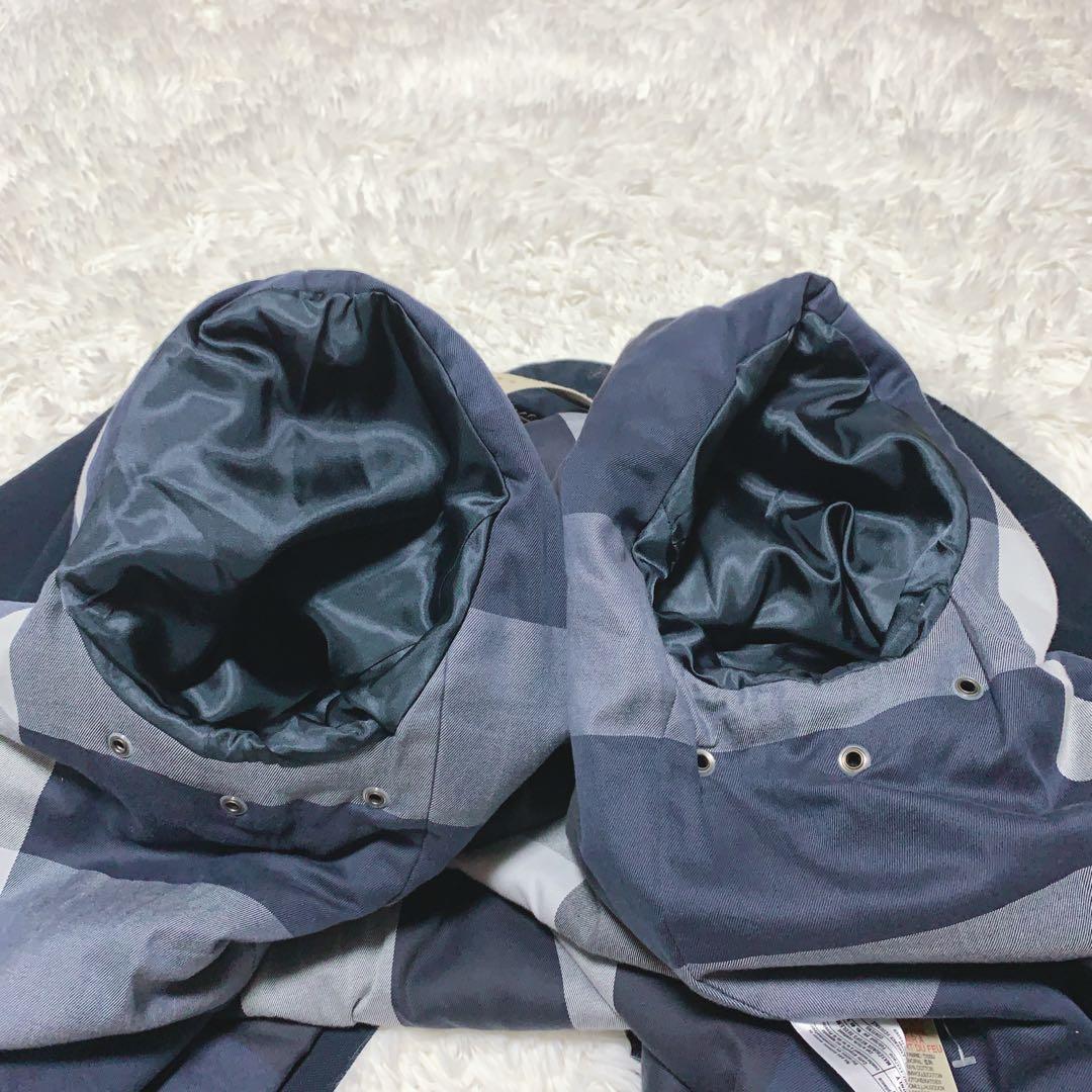 【美品】BURBERRY バーバリー Pコート メガチェック ネイビー XL