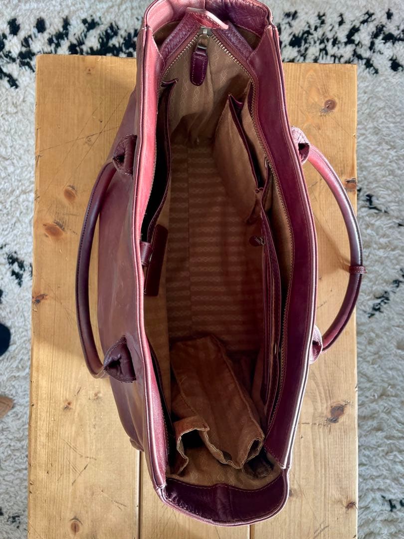 ダークブラウン レザートートバッグ