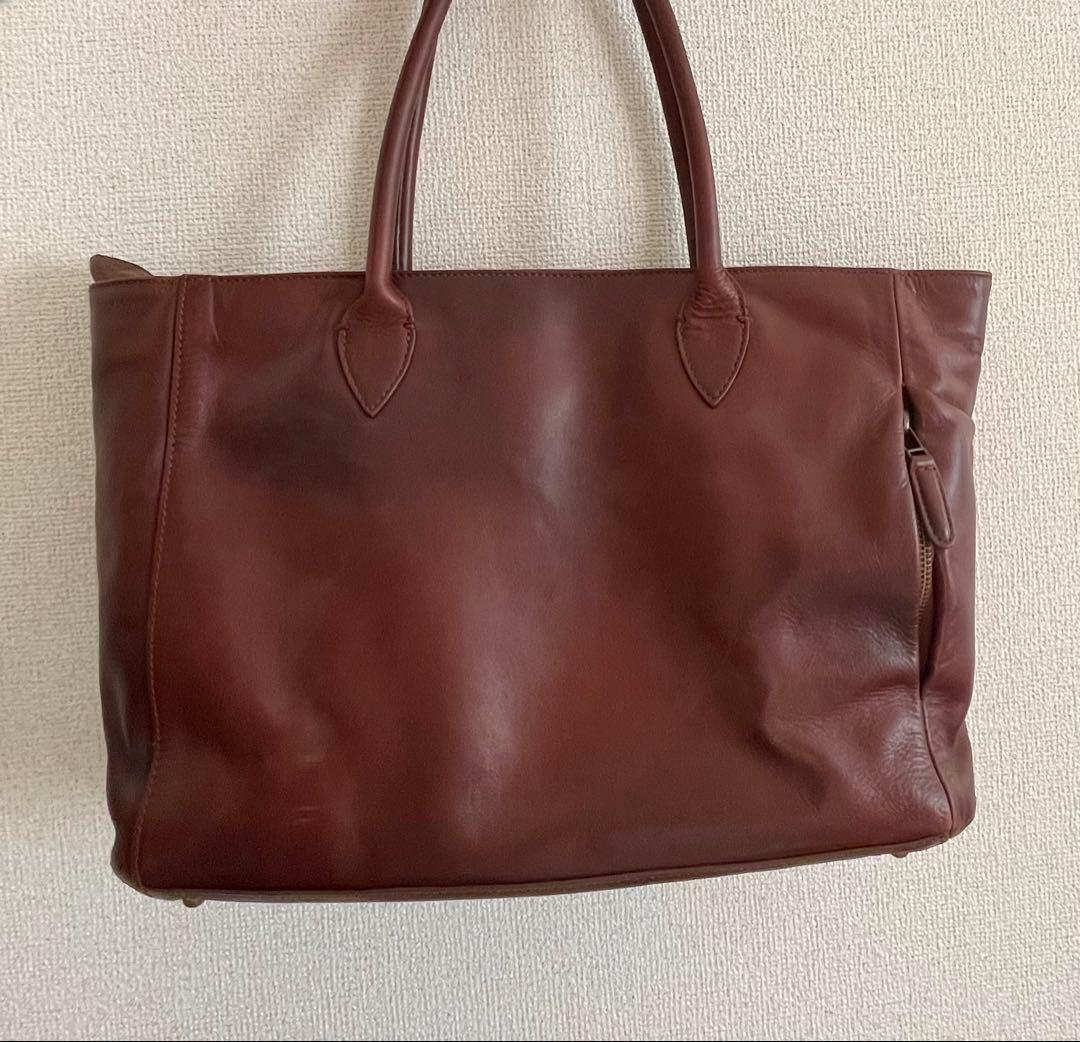 ダークブラウン レザートートバッグ