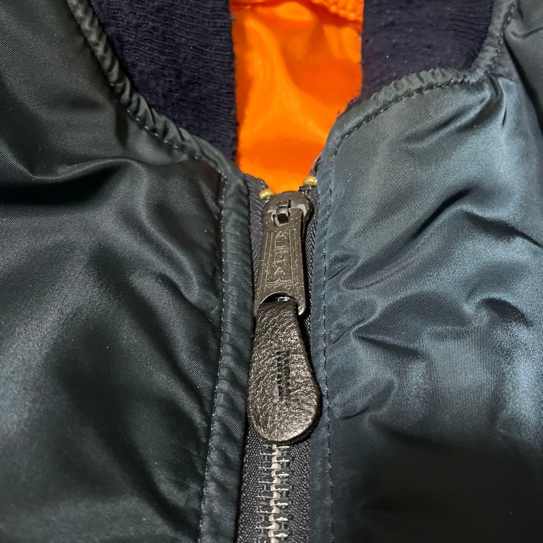 【USA製/希少XL】90s アルファ リバーシブルMA-1 ネイビー×オレンジ