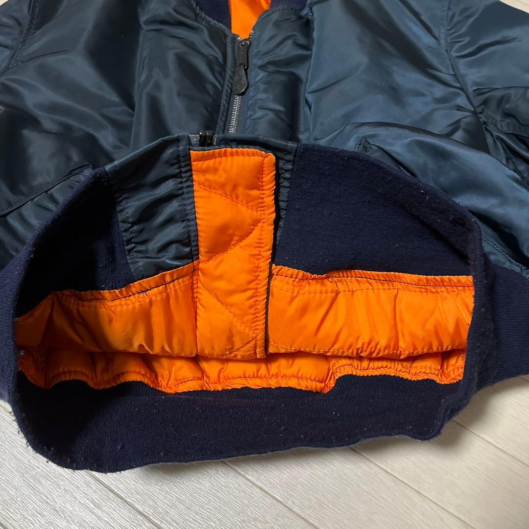 【USA製/希少XL】90s アルファ リバーシブルMA-1 ネイビー×オレンジ