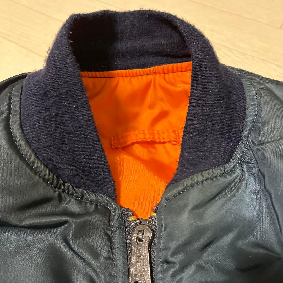 【USA製/希少XL】90s アルファ リバーシブルMA-1 ネイビー×オレンジ