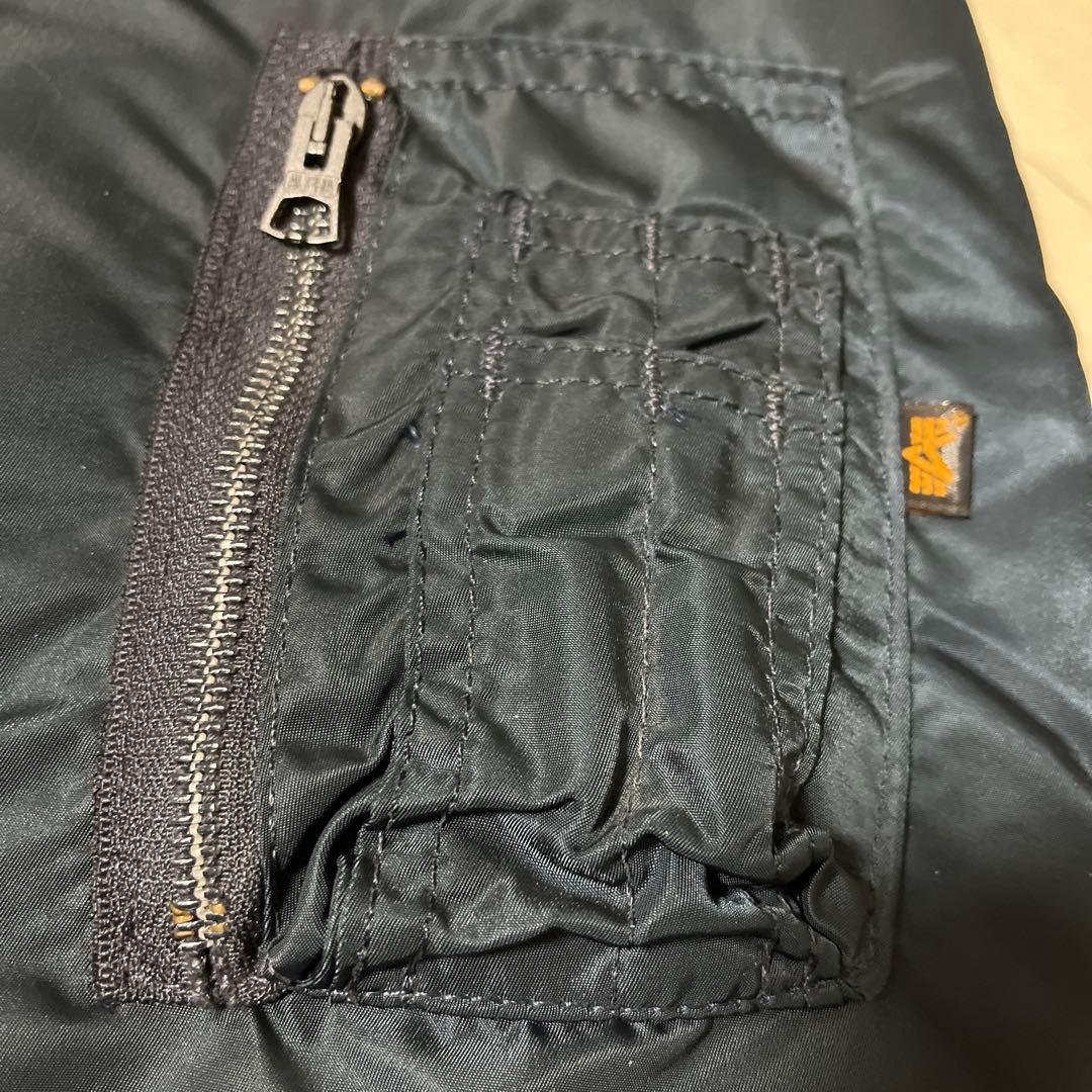 【USA製/希少XL】90s アルファ リバーシブルMA-1 ネイビー×オレンジ