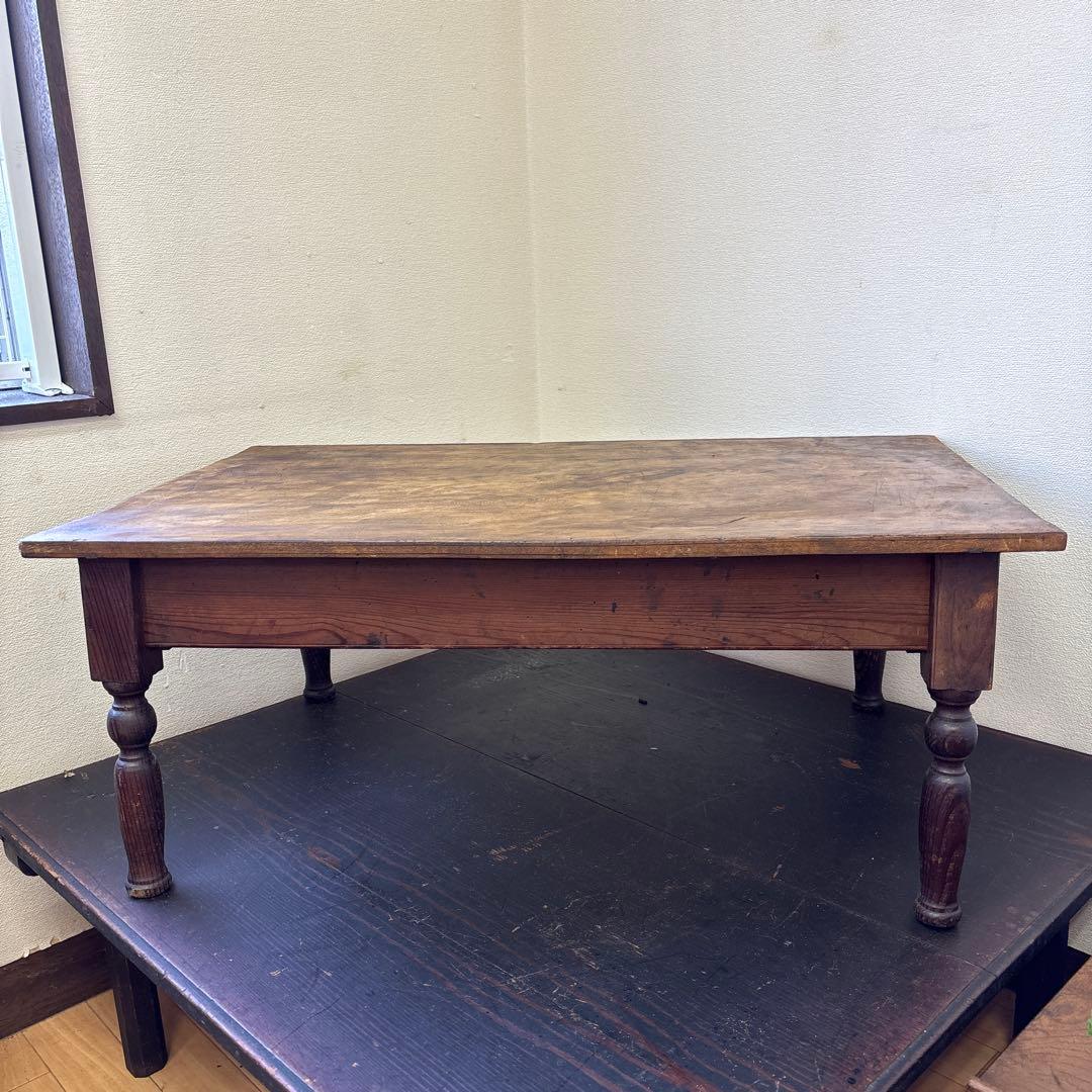 昭和レトロ 文机 ローテーブル 引き出し3杯 古家具 木製 机 ヴィンテージ