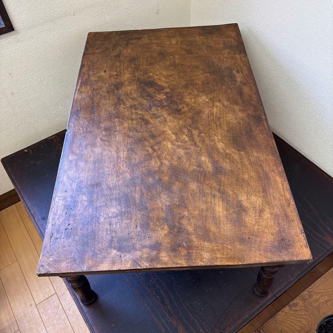 昭和レトロ 文机 ローテーブル 引き出し3杯 古家具 木製 机 ヴィンテージ