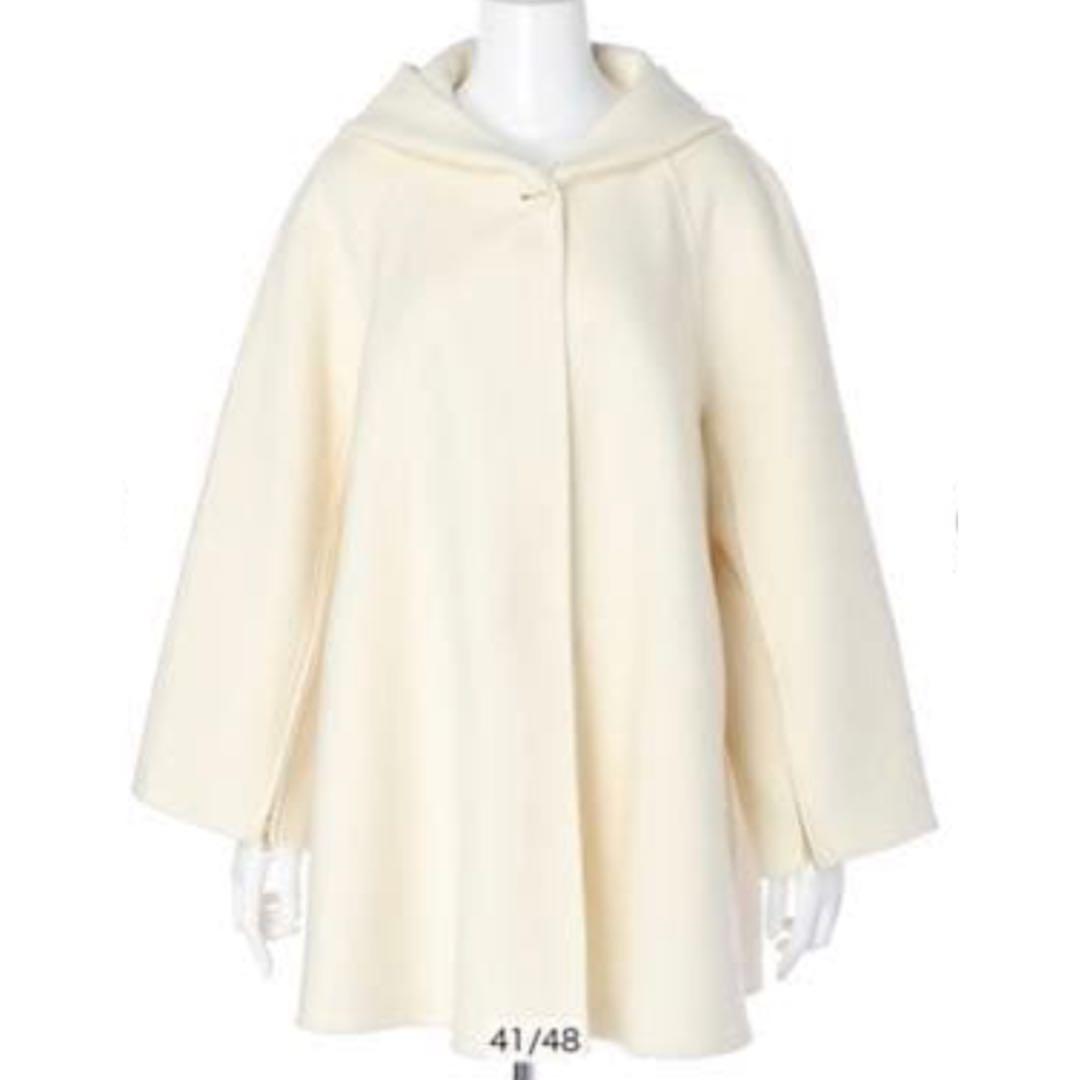 美品 CADUNE 川上桃子コラボ フード付きポンチョコート 36 袖2WAY
