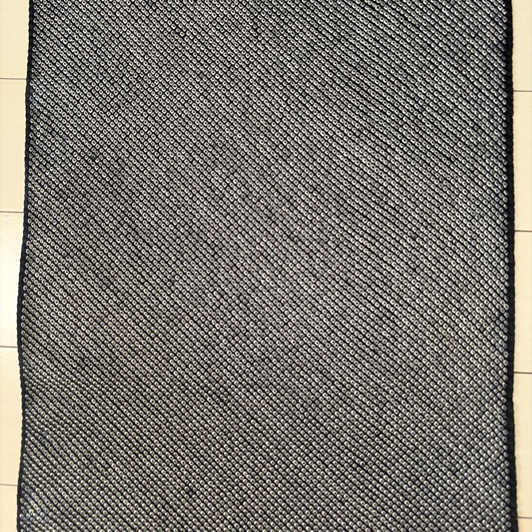 さ*な様 ■T3796■未使用品■正絹■黒　モノトーン　総絞り　横段違い　反物